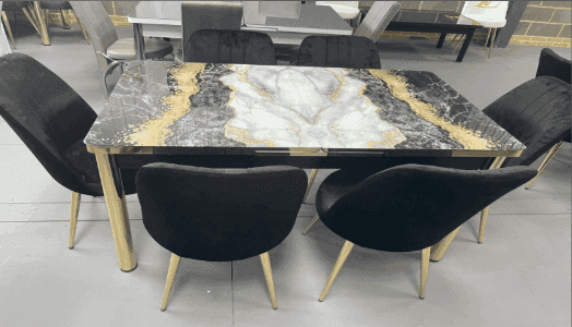 Elegant Marble Dining Table UK | Buy Marble Dining Tables Online | 4 Chairs | Free Delivery